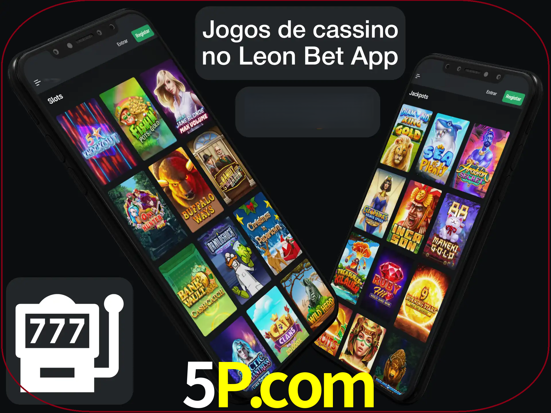 Escolha quais jogos de cassino jogar no app.