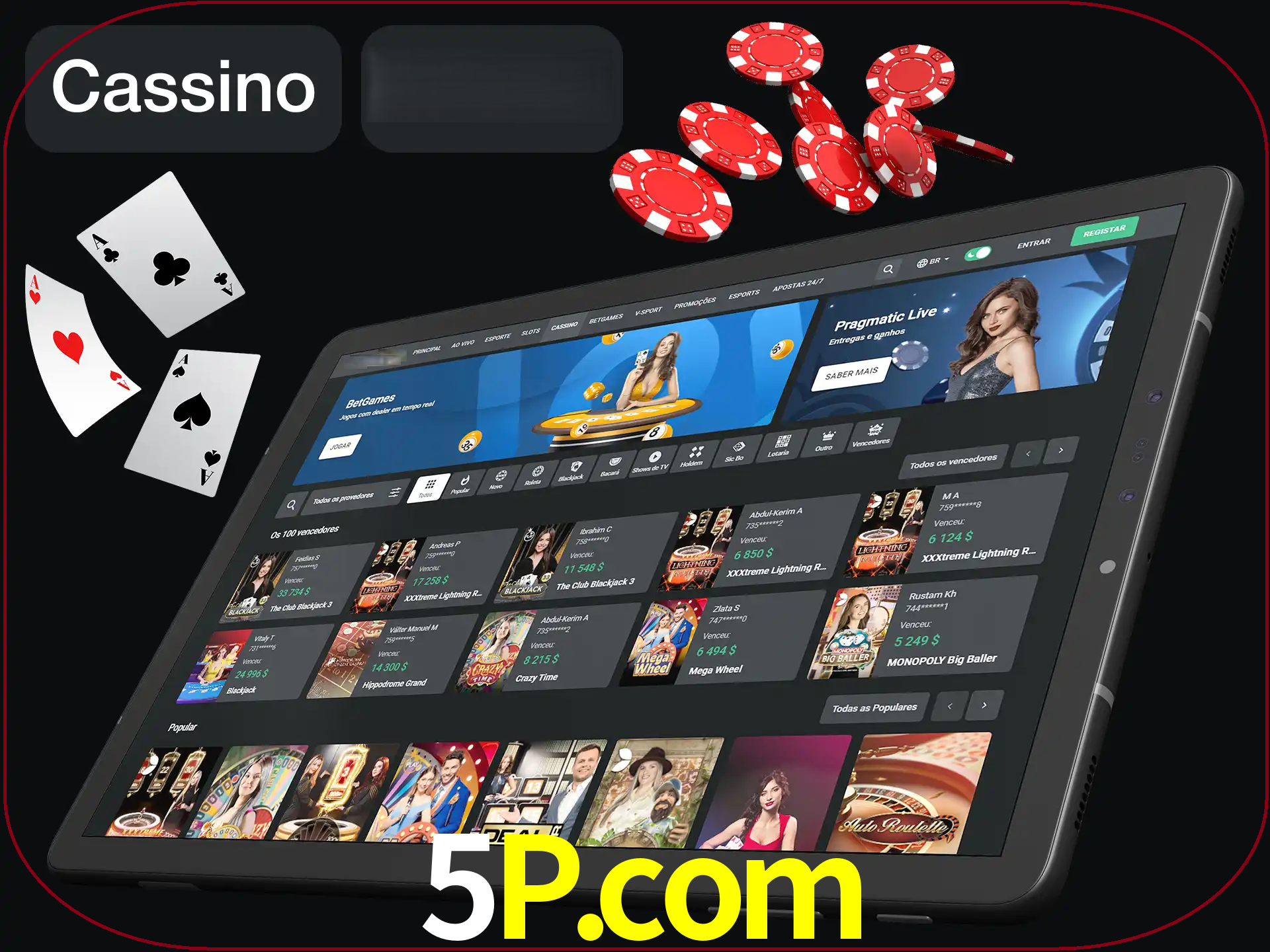 Jogue vários jogos de cassino em nosso cassino.